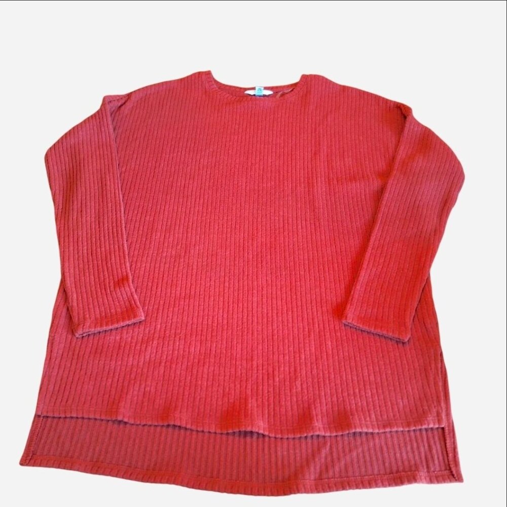 Women's rust knit pull-over sweater by Time & Tru. Oversized XS